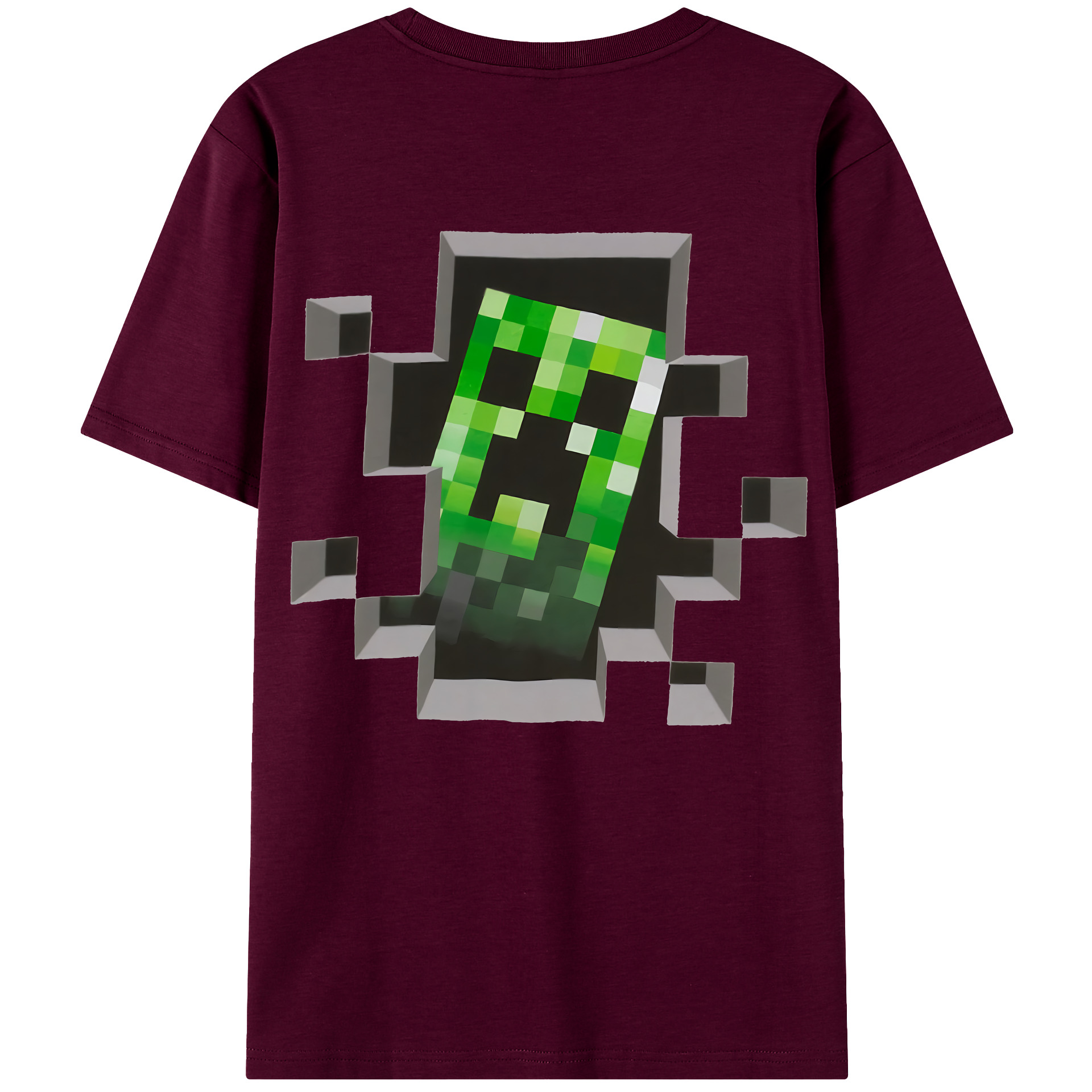 （画像用） マインクラフト ブロックの世界 Minecraft MC Block world レディース半袖Tシャツ(バックプリント)